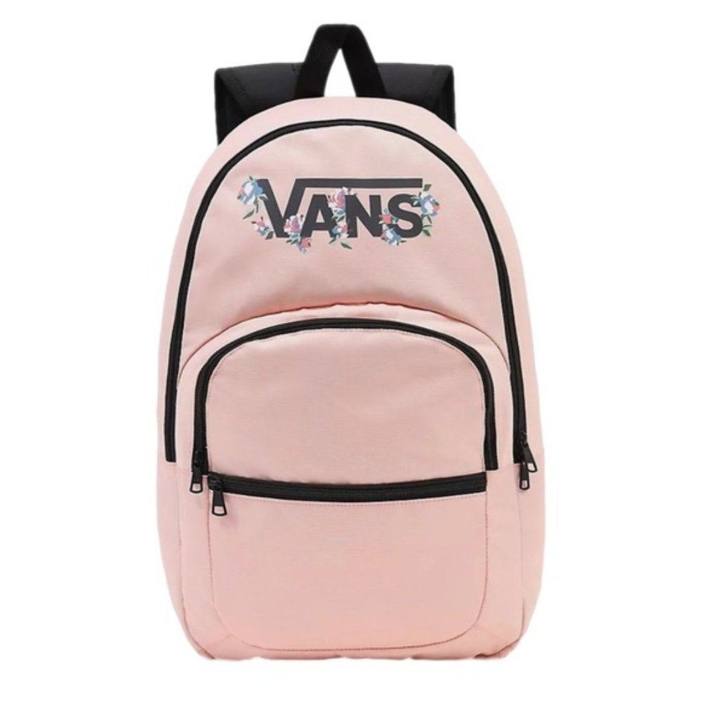 🎒SCHOOL SALE🎒VANS Mochila Ranged Backpack Pink Laptop Logo Zip Bag VN0A7UFNY6O